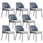 Modern Upholstered Armless Chair Fabric Dining Chair with Metal Base for Restaurant Blue 8 Piece Set Clearhalo 'Dining Chairs' 'Dining Tables & Seating' 'dining_chair' 'furn' 'furn_dining_chair' 'Furniture' 'Kitchen & Dining Furniture' 6086850