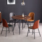 Modern Upholstered Armless Chair Leather Dining Chair with Metal Base