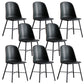 Modern Upholstered Armless Chair Leather Dining Chair with Metal Base