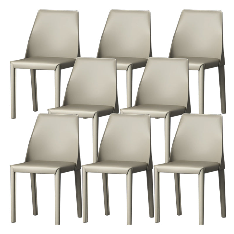 Upholstered Side Chair Modern Faux Leather Armless Dining Chairs