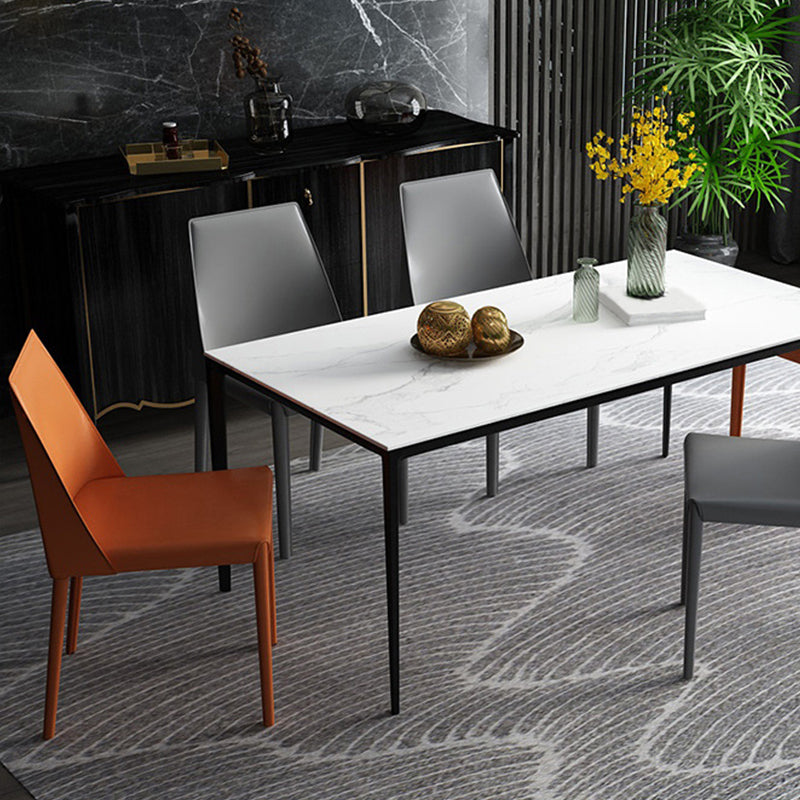 Upholstered Side Chair Modern Faux Leather Armless Dining Chairs