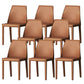 Upholstered Side Chair Modern Faux Leather Armless Dining Chairs