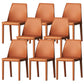 Upholstered Side Chair Modern Faux Leather Armless Dining Chairs