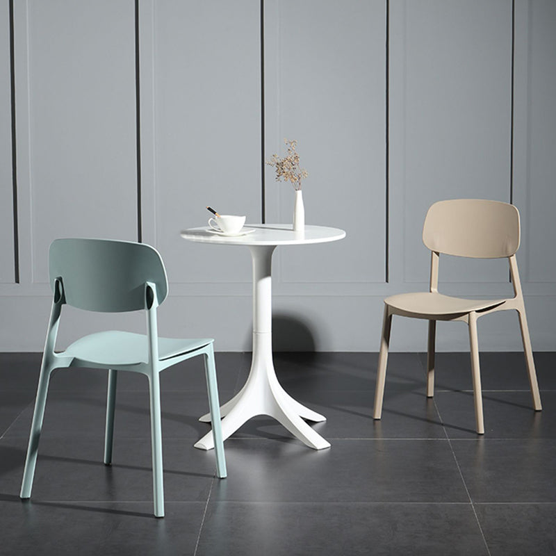 Silla de plástico de la parte posterior abierta moderna silla de brazo de plástico para el dormitorio