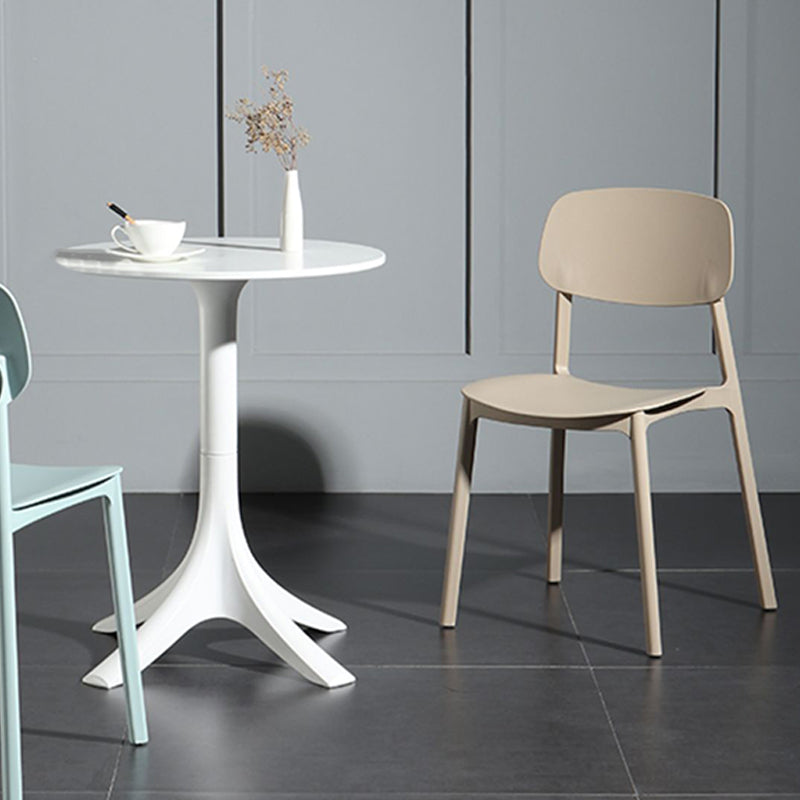 Silla de plástico de la parte posterior abierta moderna silla de brazo de plástico para el dormitorio