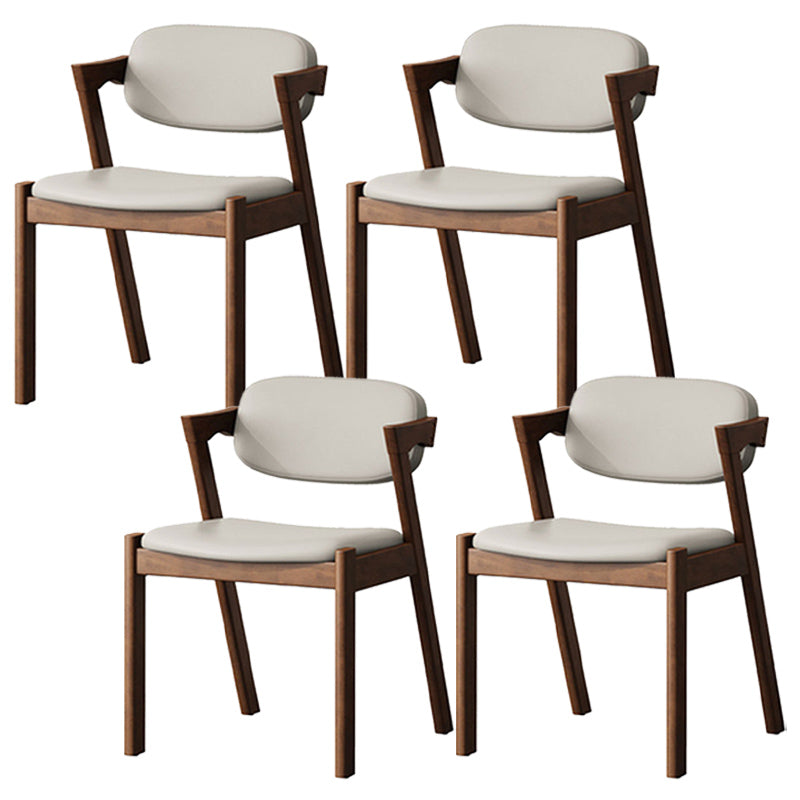 Traditional Dining Accent Chair Open Back Dining Room Chair for Home White-Brown 4 Piece Set Clearhalo 'Dining Chairs' 'Dining Tables & Seating' 'dining_chair' 'furn' 'furn_dining_chair' 'Furniture' 'Kitchen & Dining Furniture' 6087058