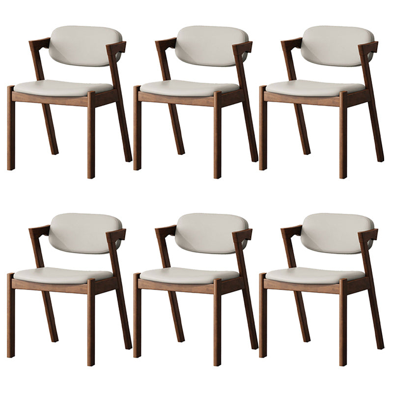 Traditional Dining Accent Chair Open Back Dining Room Chair for Home White-Brown 6 Piece Set Clearhalo 'Dining Chairs' 'Dining Tables & Seating' 'dining_chair' 'furn' 'furn_dining_chair' 'Furniture' 'Kitchen & Dining Furniture' 6087061