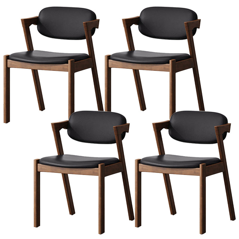 Traditional Dining Accent Chair Open Back Dining Room Chair for Home Brown-Black 4 Piece Set Clearhalo 'Dining Chairs' 'Dining Tables & Seating' 'dining_chair' 'furn' 'furn_dining_chair' 'Furniture' 'Kitchen & Dining Furniture' 6087067