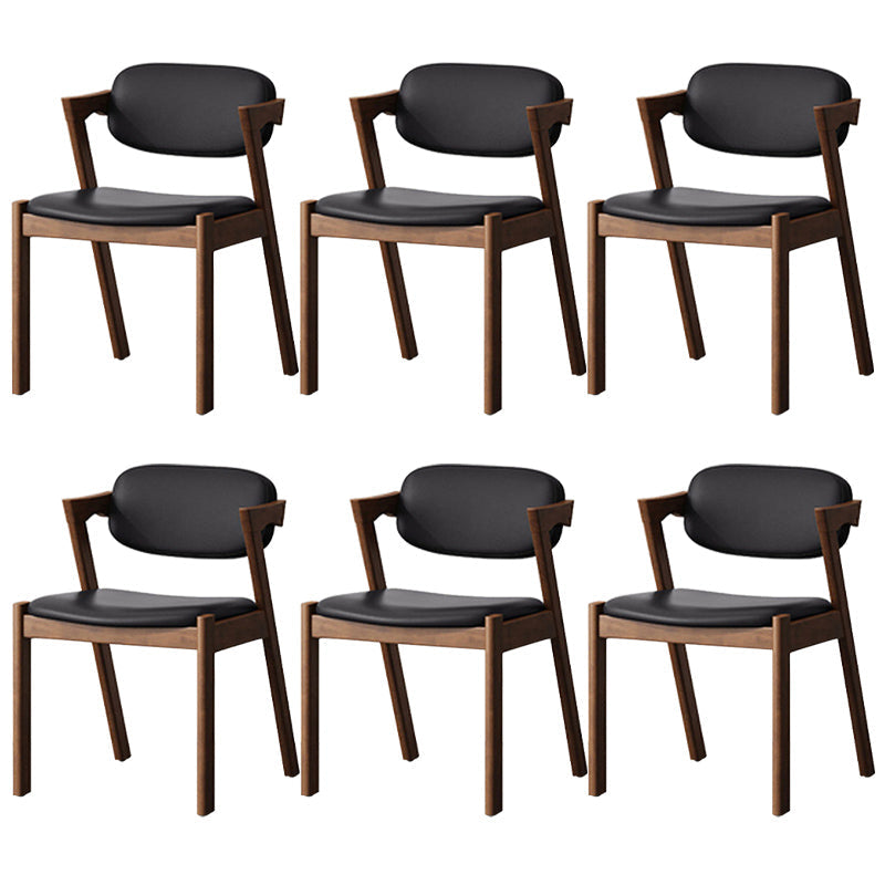 Traditional Dining Accent Chair Open Back Dining Room Chair for Home Brown-Black 6 Piece Set Clearhalo 'Dining Chairs' 'Dining Tables & Seating' 'dining_chair' 'furn' 'furn_dining_chair' 'Furniture' 'Kitchen & Dining Furniture' 6087068