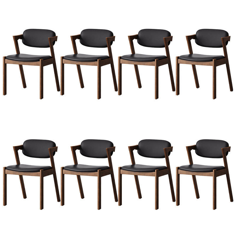 Traditional Dining Accent Chair Open Back Dining Room Chair for Home Brown-Black 8 Piece Set Clearhalo 'Dining Chairs' 'Dining Tables & Seating' 'dining_chair' 'furn' 'furn_dining_chair' 'Furniture' 'Kitchen & Dining Furniture' 6087069