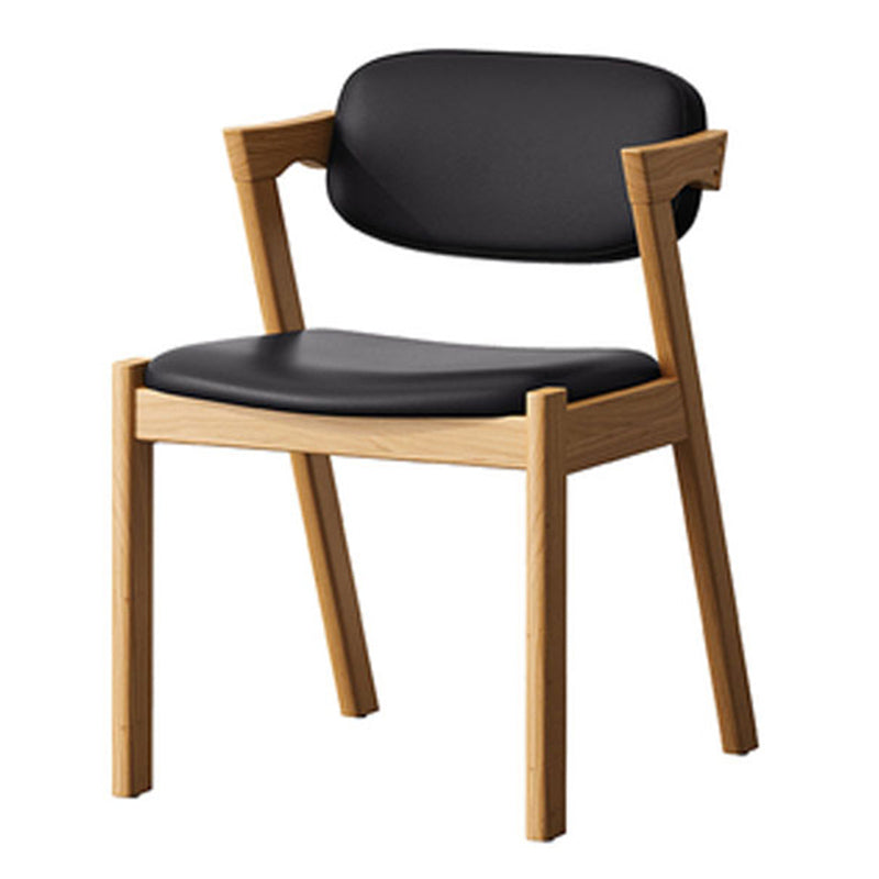 Traditional Dining Accent Chair Open Back Dining Room Chair for Home Natural Wood Black 1 Piece Clearhalo 'Dining Chairs' 'Dining Tables & Seating' 'dining_chair' 'furn' 'furn_dining_chair' 'Furniture' 'Kitchen & Dining Furniture' 6087070