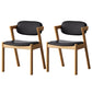 Traditional Dining Accent Chair Open Back Dining Room Chair for Home Natural Wood Black 2 Piece Set Clearhalo 'Dining Chairs' 'Dining Tables & Seating' 'dining_chair' 'furn' 'furn_dining_chair' 'Furniture' 'Kitchen & Dining Furniture' 6087071