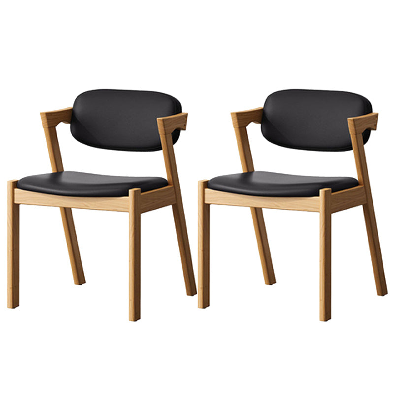 Traditional Dining Accent Chair Open Back Dining Room Chair for Home Natural Wood Black 2 Piece Set Clearhalo 'Dining Chairs' 'Dining Tables & Seating' 'dining_chair' 'furn' 'furn_dining_chair' 'Furniture' 'Kitchen & Dining Furniture' 6087071