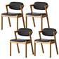 Traditional Dining Accent Chair Open Back Dining Room Chair for Home Natural Wood Black 4 Piece Set Clearhalo 'Dining Chairs' 'Dining Tables & Seating' 'dining_chair' 'furn' 'furn_dining_chair' 'Furniture' 'Kitchen & Dining Furniture' 6087072