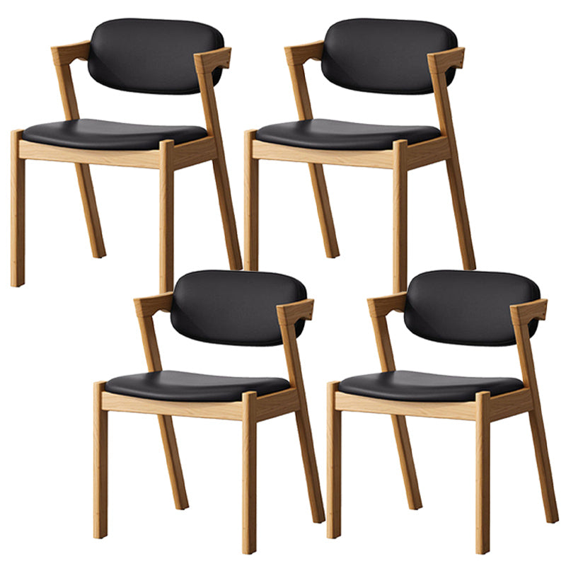 Traditional Dining Accent Chair Open Back Dining Room Chair for Home Natural Wood Black 4 Piece Set Clearhalo 'Dining Chairs' 'Dining Tables & Seating' 'dining_chair' 'furn' 'furn_dining_chair' 'Furniture' 'Kitchen & Dining Furniture' 6087072