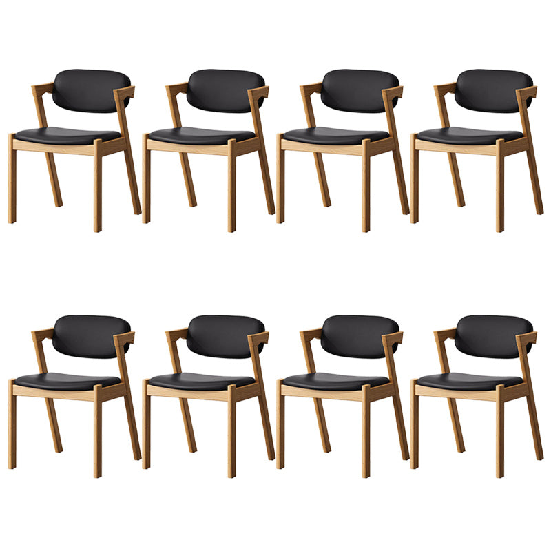 Traditional Dining Accent Chair Open Back Dining Room Chair for Home Natural Wood Black 8 Piece Set Clearhalo 'Dining Chairs' 'Dining Tables & Seating' 'dining_chair' 'furn' 'furn_dining_chair' 'Furniture' 'Kitchen & Dining Furniture' 6087074