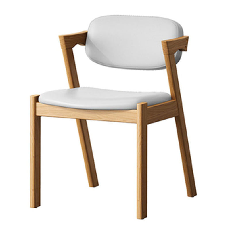 Traditional Dining Accent Chair Open Back Dining Room Chair for Home Natural Wood White 1 Piece Clearhalo 'Dining Chairs' 'Dining Tables & Seating' 'dining_chair' 'furn' 'furn_dining_chair' 'Furniture' 'Kitchen & Dining Furniture' 6087075