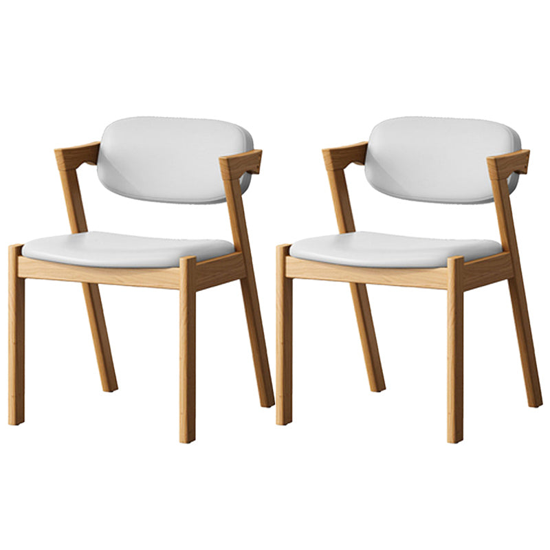 Traditional Dining Accent Chair Open Back Dining Room Chair for Home Natural Wood White 2 Piece Set Clearhalo 'Dining Chairs' 'Dining Tables & Seating' 'dining_chair' 'furn' 'furn_dining_chair' 'Furniture' 'Kitchen & Dining Furniture' 6087076