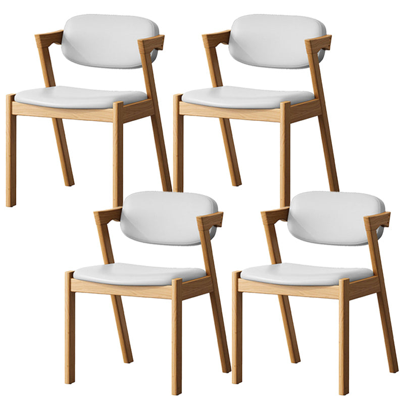 Traditional Dining Accent Chair Open Back Dining Room Chair for Home Natural Wood White 4 Piece Set Clearhalo 'Dining Chairs' 'Dining Tables & Seating' 'dining_chair' 'furn' 'furn_dining_chair' 'Furniture' 'Kitchen & Dining Furniture' 6087077