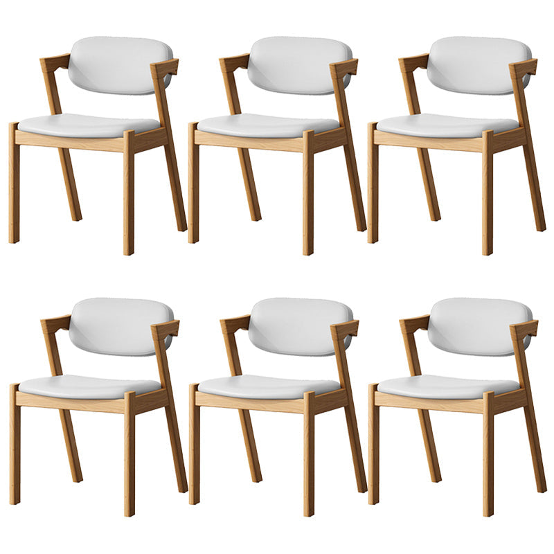 Traditional Dining Accent Chair Open Back Dining Room Chair for Home Natural Wood White 6 Piece Set Clearhalo 'Dining Chairs' 'Dining Tables & Seating' 'dining_chair' 'furn' 'furn_dining_chair' 'Furniture' 'Kitchen & Dining Furniture' 6087078