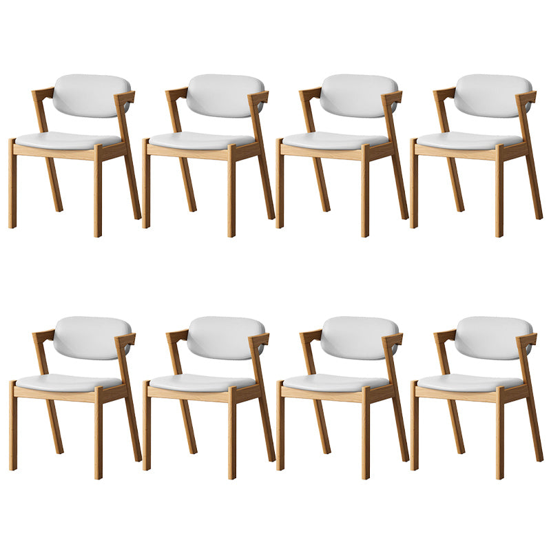 Traditional Dining Accent Chair Open Back Dining Room Chair for Home Natural Wood White 8 Piece Set Clearhalo 'Dining Chairs' 'Dining Tables & Seating' 'dining_chair' 'furn' 'furn_dining_chair' 'Furniture' 'Kitchen & Dining Furniture' 6087079