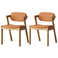 Traditional Dining Accent Chair Open Back Dining Room Chair for Home Natural Wood Orange 2 Piece Set Clearhalo 'Dining Chairs' 'Dining Tables & Seating' 'dining_chair' 'furn' 'furn_dining_chair' 'Furniture' 'Kitchen & Dining Furniture' 6087081