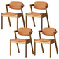Traditional Dining Accent Chair Open Back Dining Room Chair for Home Natural Wood Orange 4 Piece Set Clearhalo 'Dining Chairs' 'Dining Tables & Seating' 'dining_chair' 'furn' 'furn_dining_chair' 'Furniture' 'Kitchen & Dining Furniture' 6087082