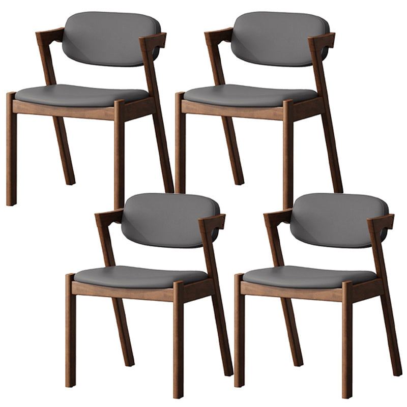 Traditional Dining Accent Chair Open Back Dining Room Chair for Home Brown-Grey 4 Piece Set Clearhalo 'Dining Chairs' 'Dining Tables & Seating' 'dining_chair' 'furn' 'furn_dining_chair' 'Furniture' 'Kitchen & Dining Furniture' 6087087