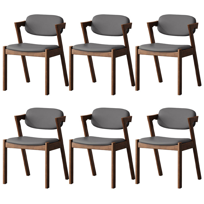 Traditional Dining Accent Chair Open Back Dining Room Chair for Home Brown-Grey 6 Piece Set Clearhalo 'Dining Chairs' 'Dining Tables & Seating' 'dining_chair' 'furn' 'furn_dining_chair' 'Furniture' 'Kitchen & Dining Furniture' 6087088