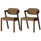 Traditional Dining Accent Chair Open Back Dining Room Chair for Home Dark Brown Khaki 2 Piece Set Clearhalo 'Dining Chairs' 'Dining Tables & Seating' 'dining_chair' 'furn' 'furn_dining_chair' 'Furniture' 'Kitchen & Dining Furniture' 6087091