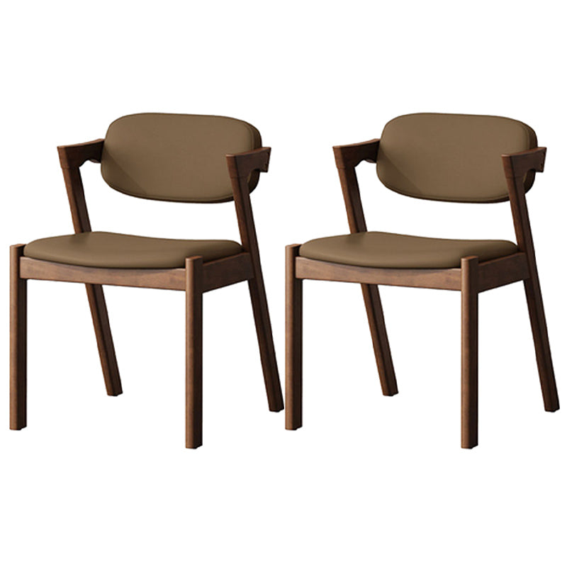 Traditional Dining Accent Chair Open Back Dining Room Chair for Home Dark Brown Khaki 2 Piece Set Clearhalo 'Dining Chairs' 'Dining Tables & Seating' 'dining_chair' 'furn' 'furn_dining_chair' 'Furniture' 'Kitchen & Dining Furniture' 6087091