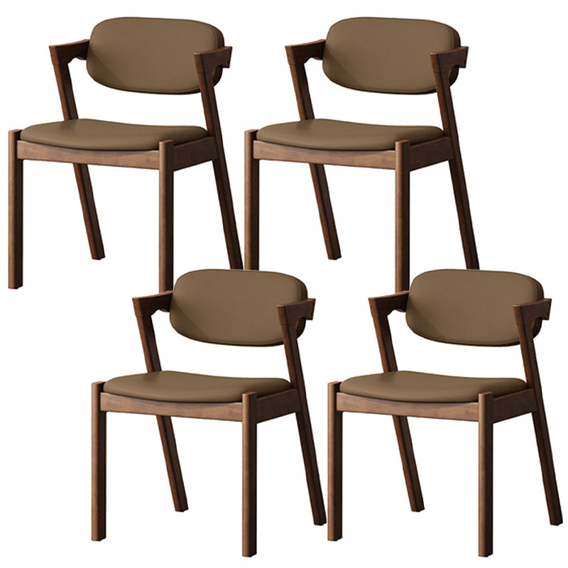 Traditional Dining Accent Chair Open Back Dining Room Chair for Home Dark Brown Khaki 4 Piece Set Clearhalo 'Dining Chairs' 'Dining Tables & Seating' 'dining_chair' 'furn' 'furn_dining_chair' 'Furniture' 'Kitchen & Dining Furniture' 6087092