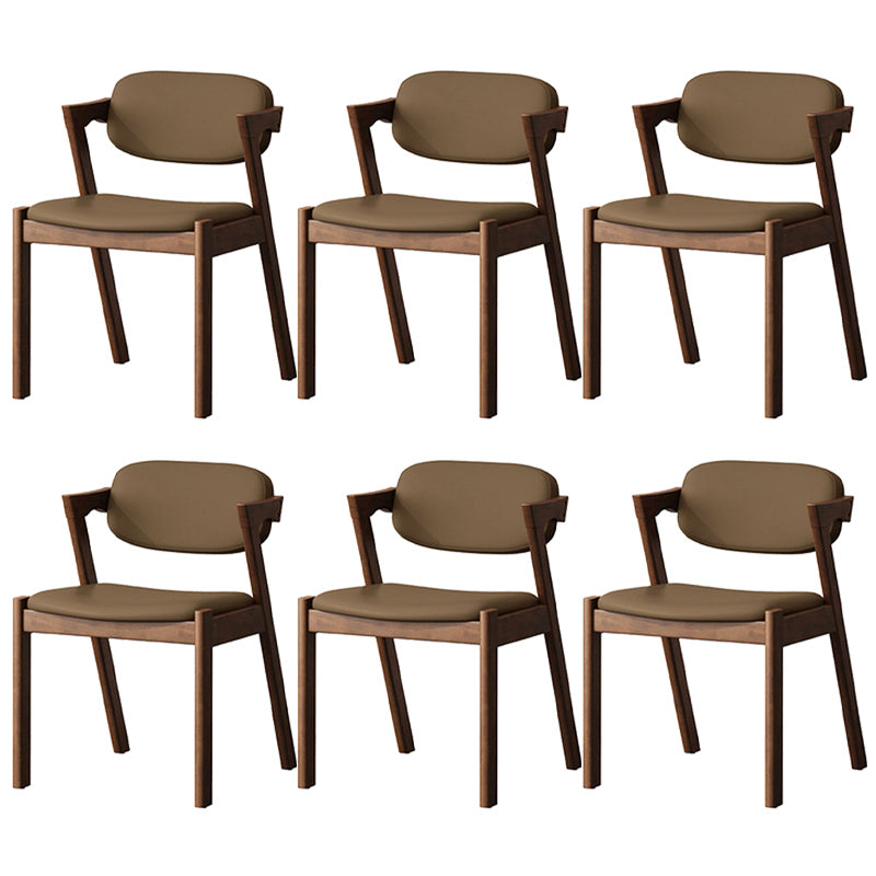 Traditional Dining Accent Chair Open Back Dining Room Chair for Home Dark Brown Khaki 6 Piece Set Clearhalo 'Dining Chairs' 'Dining Tables & Seating' 'dining_chair' 'furn' 'furn_dining_chair' 'Furniture' 'Kitchen & Dining Furniture' 6087093