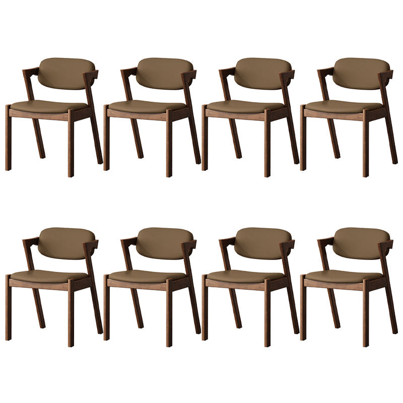 Traditional Dining Accent Chair Open Back Dining Room Chair for Home Dark Brown Khaki 8 Piece Set Clearhalo 'Dining Chairs' 'Dining Tables & Seating' 'dining_chair' 'furn' 'furn_dining_chair' 'Furniture' 'Kitchen & Dining Furniture' 6087094