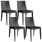 Modern Armless Dining Chairs Low Back Upholstered Side Chair Black 4 Piece Set Clearhalo 'Dining Chairs' 'Dining Tables & Seating' 'dining_chair' 'furn' 'furn_dining_chair' 'Furniture' 'Kitchen & Dining Furniture' 6087098