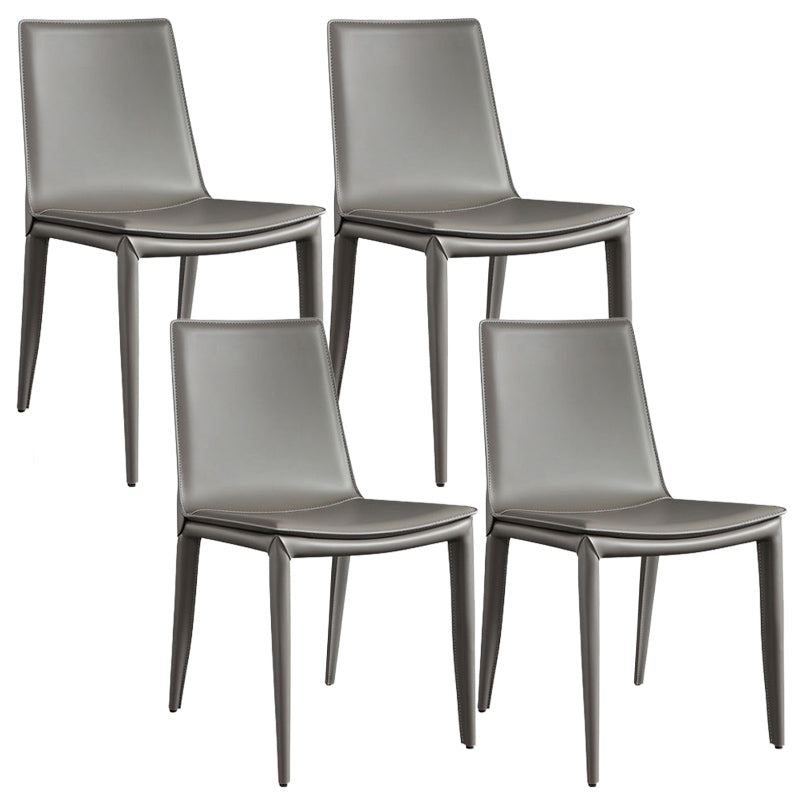 Modern Armless Dining Chairs Low Back Upholstered Side Chair Grey 4 Piece Set Clearhalo 'Dining Chairs' 'Dining Tables & Seating' 'dining_chair' 'furn' 'furn_dining_chair' 'Furniture' 'Kitchen & Dining Furniture' 6087107
