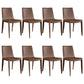 Modern Armless Dining Chairs Low Back Upholstered Side Chair Brown 8 Piece Set Clearhalo 'Dining Chairs' 'Dining Tables & Seating' 'dining_chair' 'furn' 'furn_dining_chair' 'Furniture' 'Kitchen & Dining Furniture' 6087119