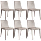 Modern Armless Dining Chairs Low Back Upholstered Side Chair Light Khaki 6 Piece Set Clearhalo 'Dining Chairs' 'Dining Tables & Seating' 'dining_chair' 'furn' 'furn_dining_chair' 'Furniture' 'Kitchen & Dining Furniture' 6087124