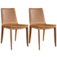 Modern Armless Dining Chairs Low Back Upholstered Side Chair Yellow-Brown 2 Piece Set Clearhalo 'Dining Chairs' 'Dining Tables & Seating' 'dining_chair' 'furn' 'furn_dining_chair' 'Furniture' 'Kitchen & Dining Furniture' 6087126