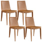 Modern Armless Dining Chairs Low Back Upholstered Side Chair Yellow-Brown 4 Piece Set Clearhalo 'Dining Chairs' 'Dining Tables & Seating' 'dining_chair' 'furn' 'furn_dining_chair' 'Furniture' 'Kitchen & Dining Furniture' 6087127