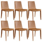 Modern Armless Dining Chairs Low Back Upholstered Side Chair Yellow-Brown 6 Piece Set Clearhalo 'Dining Chairs' 'Dining Tables & Seating' 'dining_chair' 'furn' 'furn_dining_chair' 'Furniture' 'Kitchen & Dining Furniture' 6087128