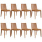 Modern Armless Dining Chairs Low Back Upholstered Side Chair Yellow-Brown 8 Piece Set Clearhalo 'Dining Chairs' 'Dining Tables & Seating' 'dining_chair' 'furn' 'furn_dining_chair' 'Furniture' 'Kitchen & Dining Furniture' 6087129