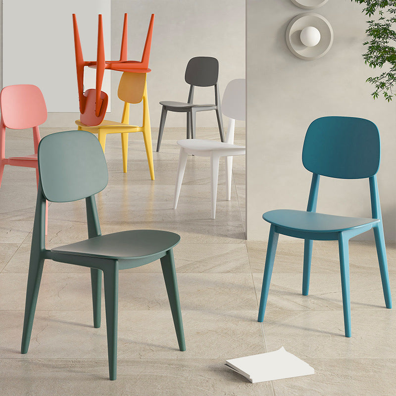 Scandinavian Open Back Side Chair Plastic Armless Dining Chairs