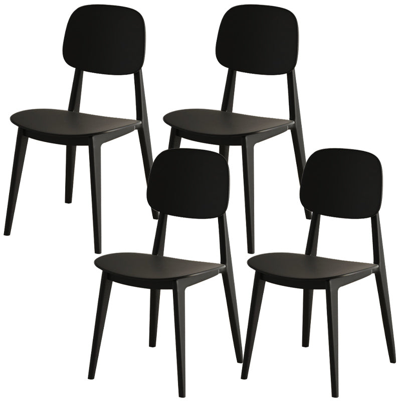Scandinavian Open Back Side Chair Plastic Armless Dining Chairs