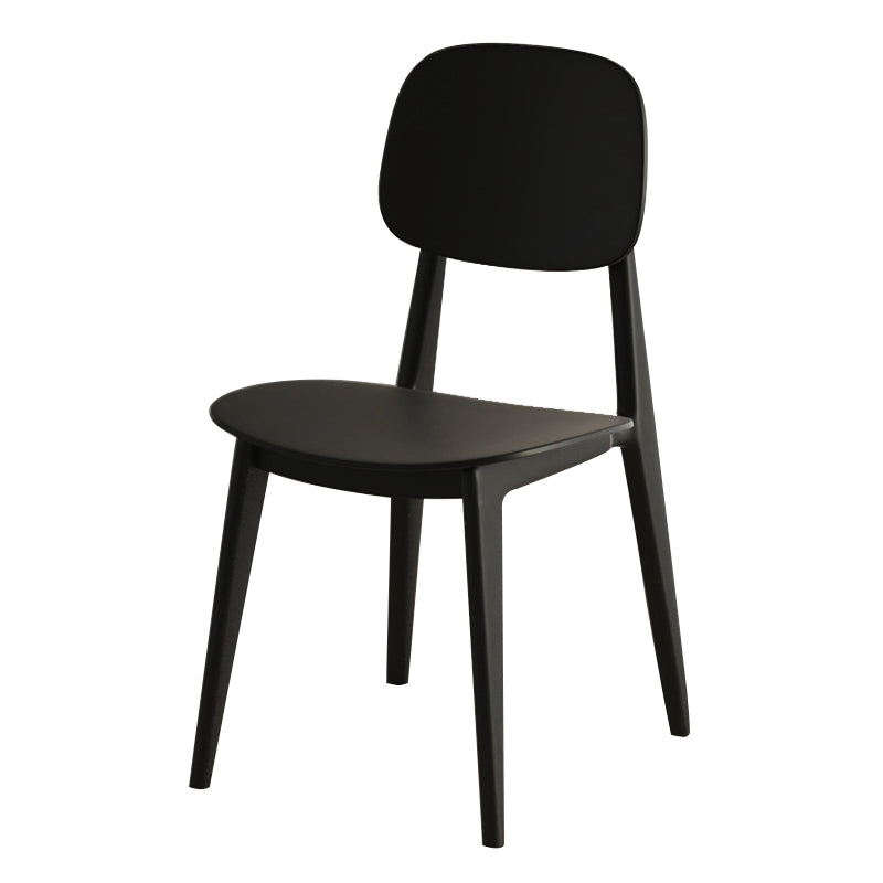 Scandinavian Open Back Side Chair Plastic Armless Dining Chairs