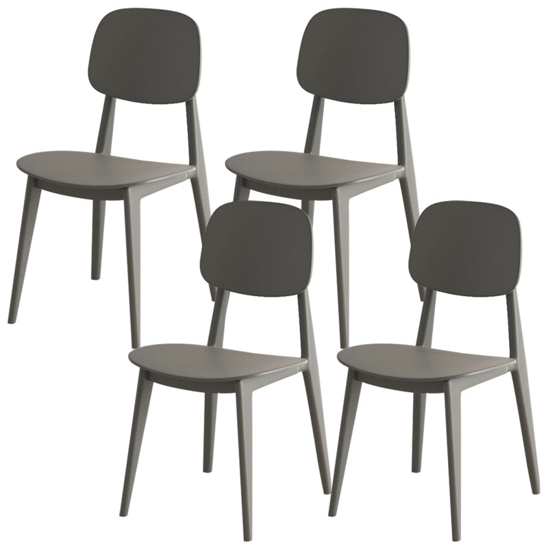 Scandinavian Open Back Side Chair Plastic Armless Dining Chairs