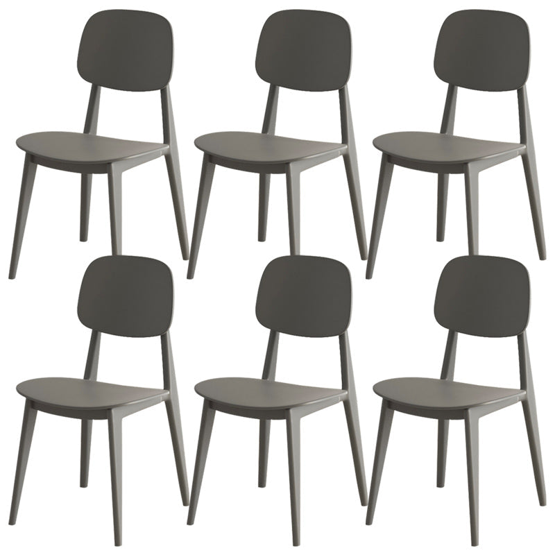 Scandinavian Open Back Side Chair Plastic Armless Dining Chairs