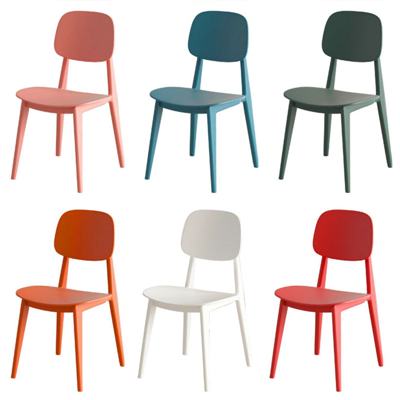 Scandinavian Open Back Side Chair Plastic Armless Dining Chairs