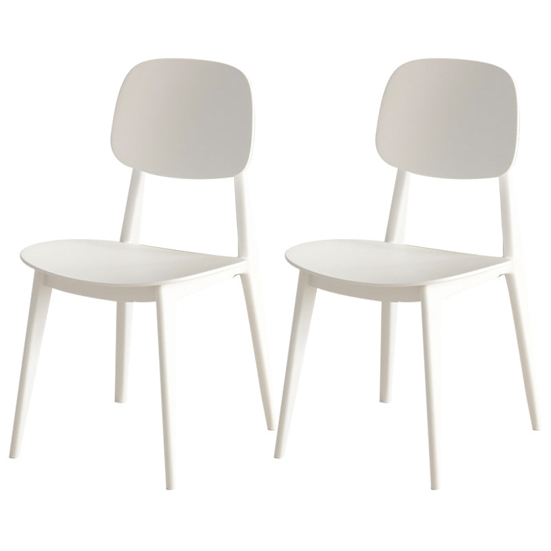 Scandinavian Open Back Side Chair Plastic Armless Dining Chairs