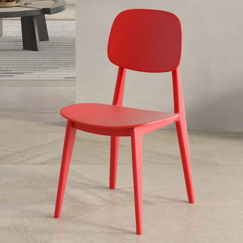 Scandinavian Open Back Side Chair Plastic Armless Dining Chairs